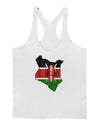 Kenya Flag Silhouette Distressed Mens String Tank Top-Men's String Tank Tops-LOBBO-White-Small-Davson Sales