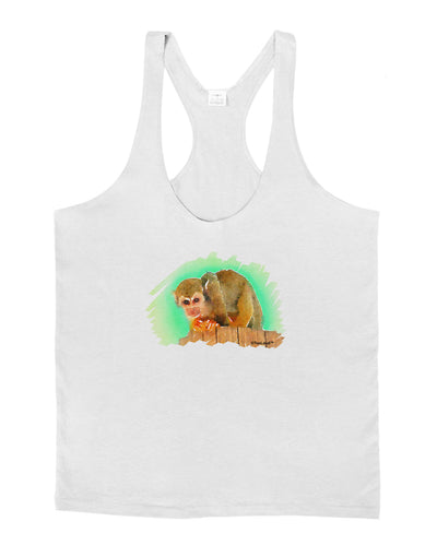 Squirrel Monkey Watercolor Mens String Tank Top-Men's String Tank Tops-LOBBO-White-Small-Davson Sales