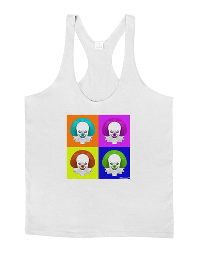 Clown Face Pop Art Mens String Tank Top-Men's String Tank Tops-LOBBO-White-Small-Davson Sales