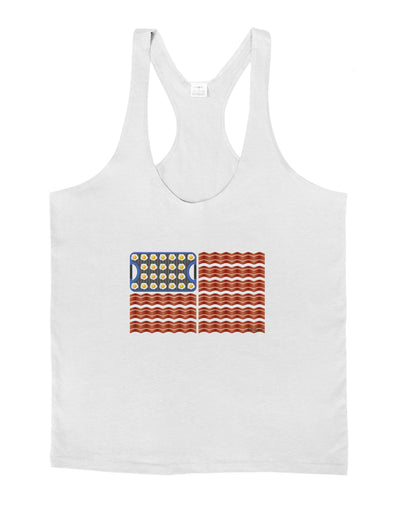 American Breakfast Flag - Bacon and Eggs Mens String Tank Top-Men's String Tank Tops-LOBBO-White-Small-Davson Sales