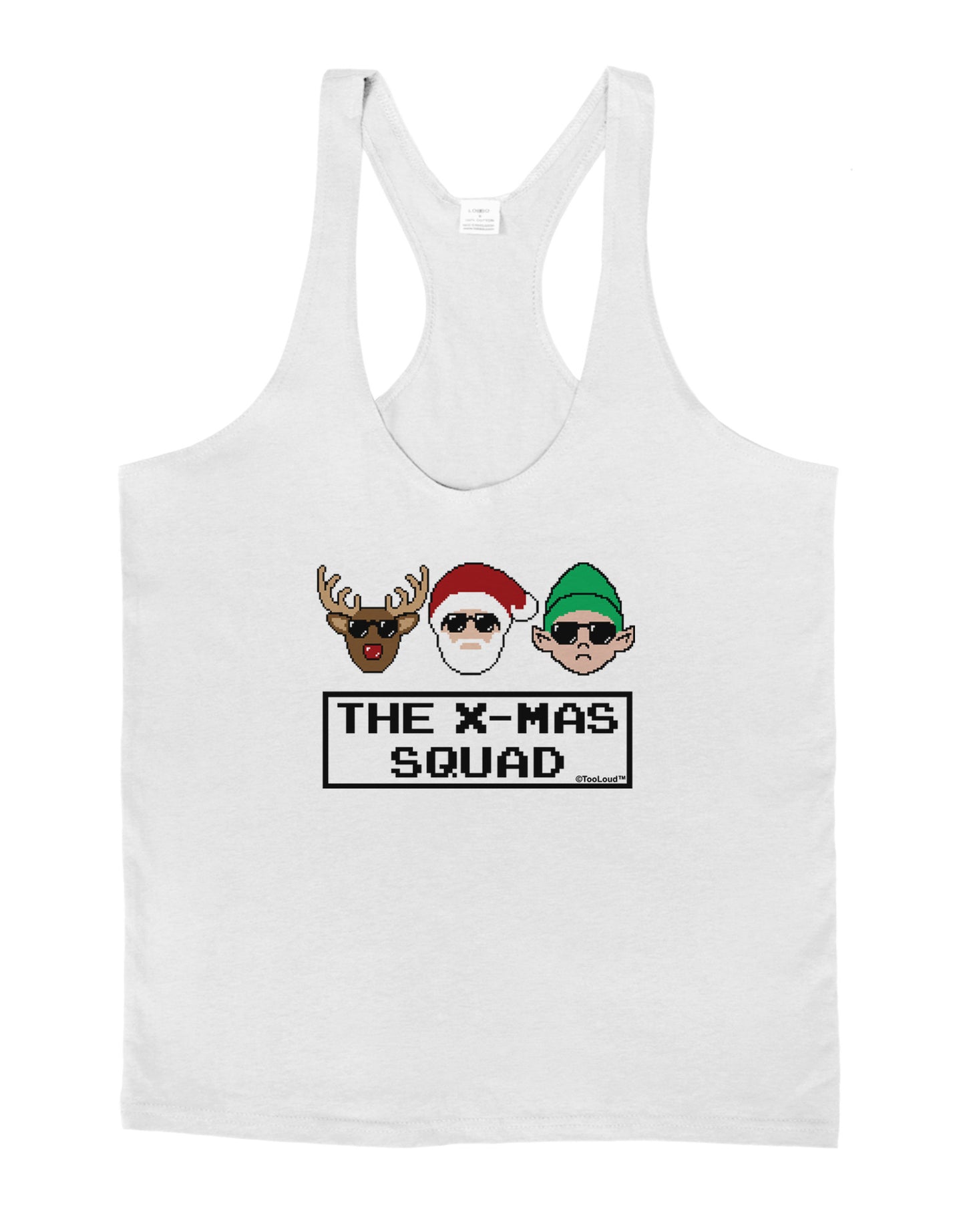 The X-mas Squad Text Mens String Tank Top-Men's String Tank Tops-LOBBO-White-Small-Davson Sales
