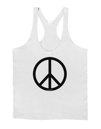 Peace Sign Symbol Mens String Tank Top-Men's String Tank Tops-LOBBO-White-Small-Davson Sales