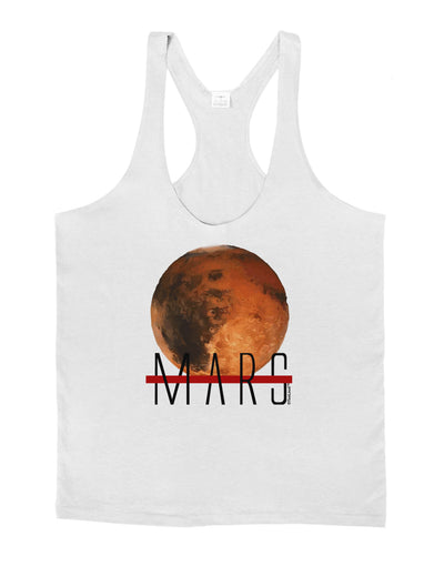 Planet Mars Text Mens String Tank Top-Men's String Tank Tops-LOBBO-White-Small-Davson Sales