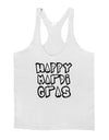 Happy Mardi Gras Text 2 BnW Mens String Tank Top-Men's String Tank Tops-LOBBO-White-Small-Davson Sales