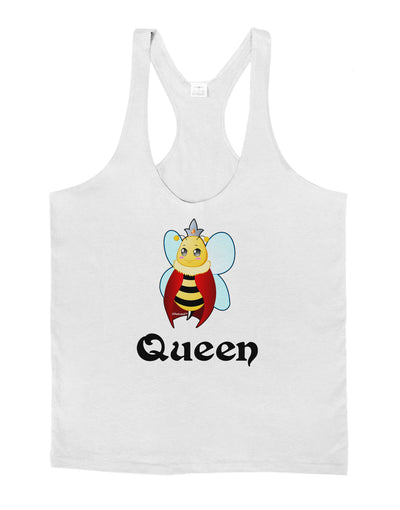 Queen Bee Text 2 Mens String Tank Top-Men's String Tank Tops-LOBBO-White-Small-Davson Sales