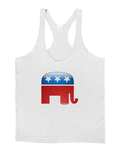 Republican Bubble Symbol Mens String Tank Top-Men's String Tank Tops-LOBBO-White-Small-Davson Sales