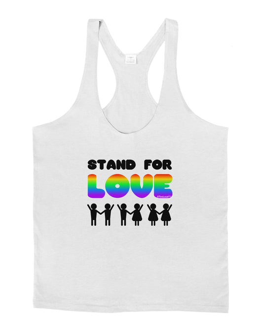 Stand For Love Rainbow Mens String Tank Top-Men's String Tank Tops-LOBBO-White-Small-Davson Sales
