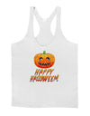 Jack-O-Lantern Watercolor Halloween Mens String Tank Top-Men's String Tank Tops-LOBBO-White-Small-Davson Sales