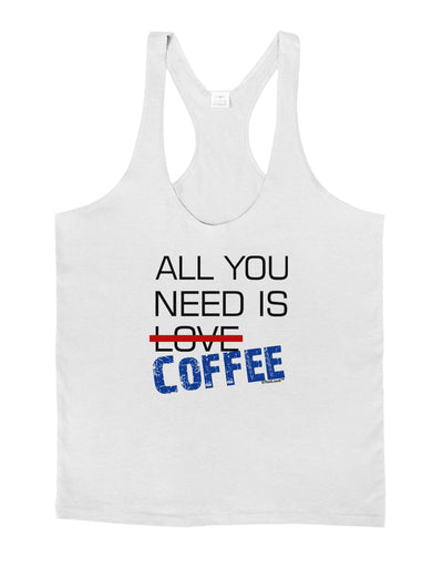 All You Need Is Coffee Mens String Tank Top-Men's String Tank Tops-LOBBO-White-Small-Davson Sales