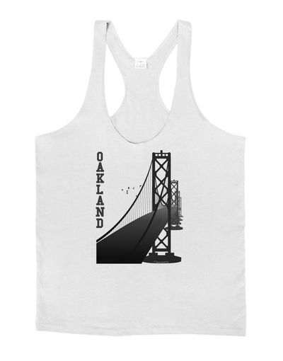 Oakland Text Bay Bridge Mens String Tank Top