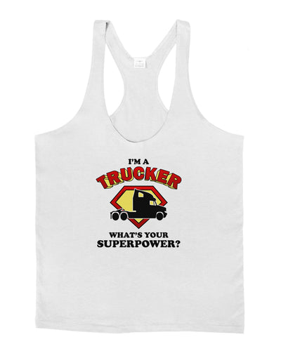 Trucker - Superpower Mens String Tank Top-Men's String Tank Tops-LOBBO-White-Small-Davson Sales