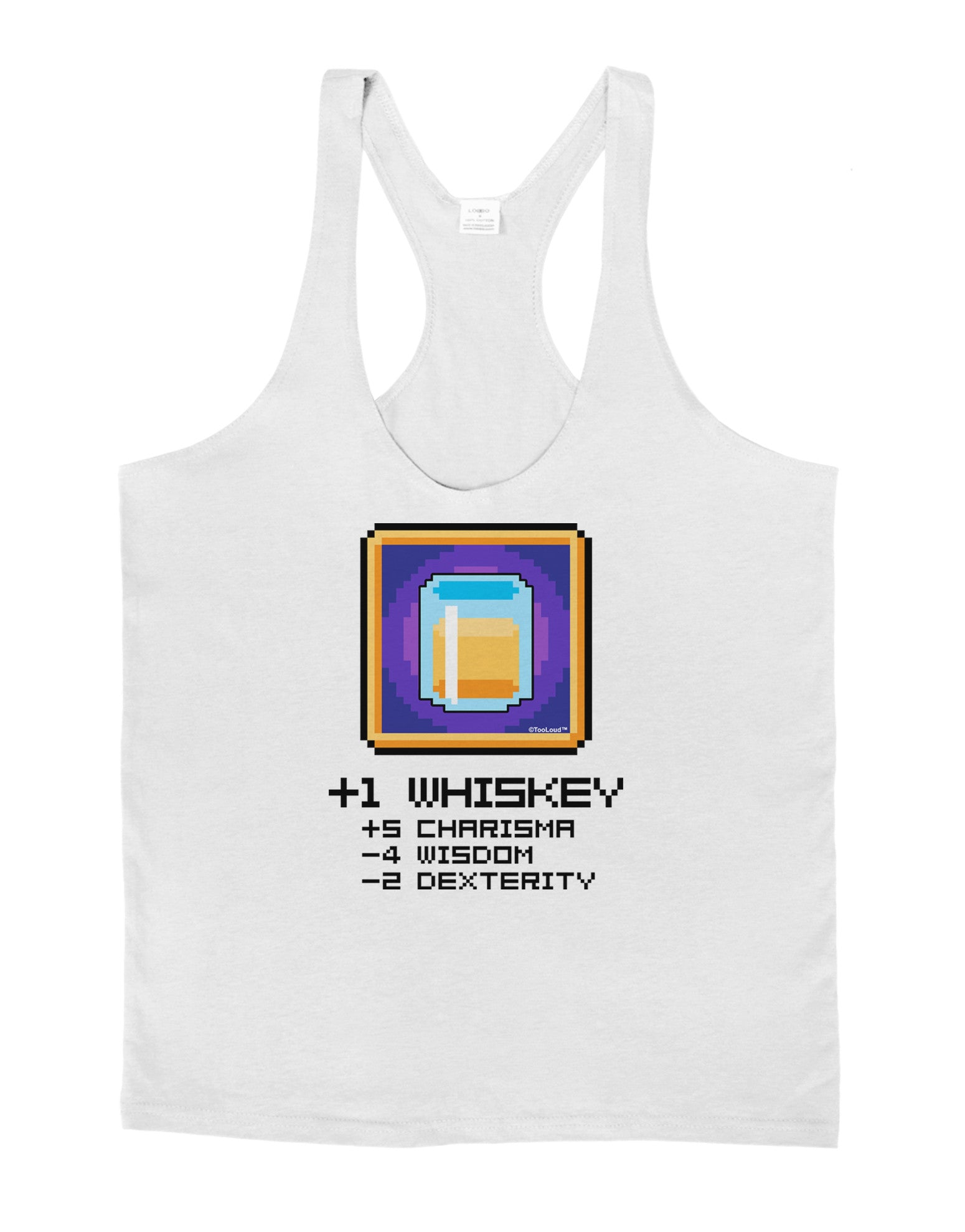 Pixel Whiskey Item Mens String Tank Top-Men's String Tank Tops-LOBBO-White-Small-Davson Sales