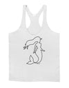 Mermaid Outline Mens String Tank Top-Men's String Tank Tops-LOBBO-White-Small-Davson Sales