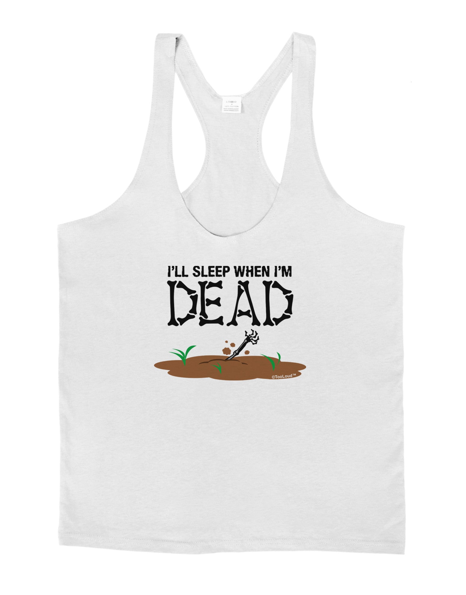 Sleep When Dead Mens String Tank Top-Men's String Tank Tops-LOBBO-White-Small-Davson Sales
