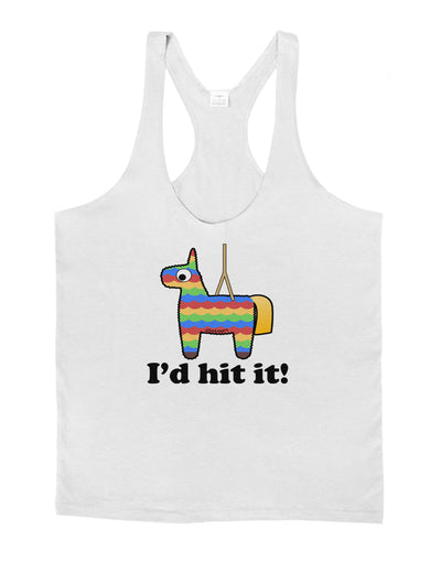 I'd Hit it - Funny Pinata Design Mens String Tank Top-Men's String Tank Tops-LOBBO-White-Small-Davson Sales