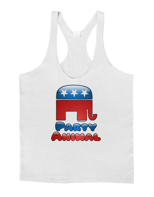 Republican Party Animal Mens String Tank Top-Men's String Tank Tops-LOBBO-White-Small-Davson Sales