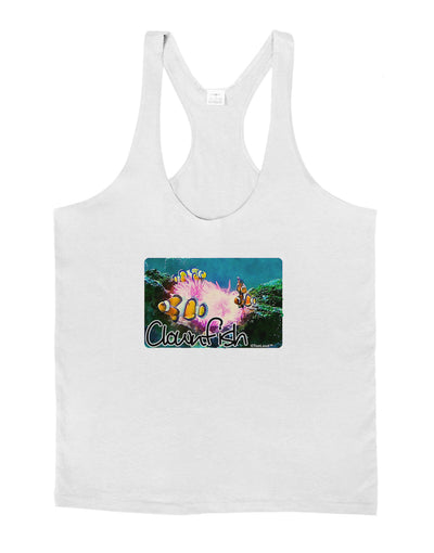 Clownfish Watercolor Text Mens String Tank Top-Men's String Tank Tops-LOBBO-White-Small-Davson Sales