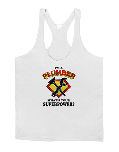 Plumber - Superpower Mens String Tank Top-Men's String Tank Tops-LOBBO-White-Small-Davson Sales