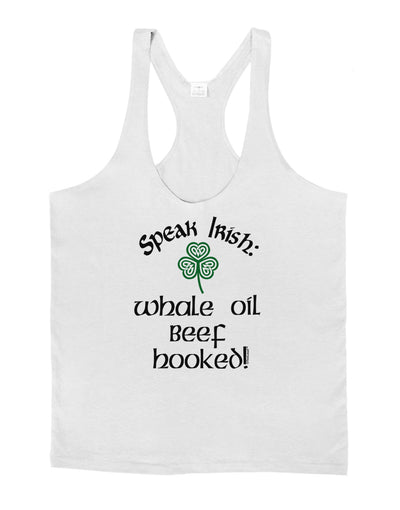 Speak Irish - Whale Oil Beef Hooked Mens String Tank Top-Men's String Tank Tops-LOBBO-White-Small-Davson Sales