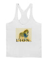 Lion Watercolor 1 Text Mens String Tank Top-Men's String Tank Tops-LOBBO-White-Small-Davson Sales