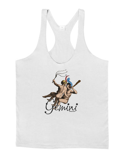 Gemini Illustration Color Mens String Tank Top-Men's String Tank Tops-LOBBO-White-Small-Davson Sales