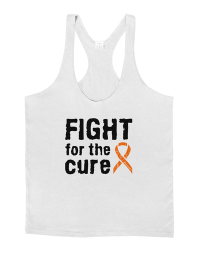 Fight for the Cure - Orange Ribbon Leukemia Mens String Tank Top-Men's String Tank Tops-LOBBO-White-Small-Davson Sales