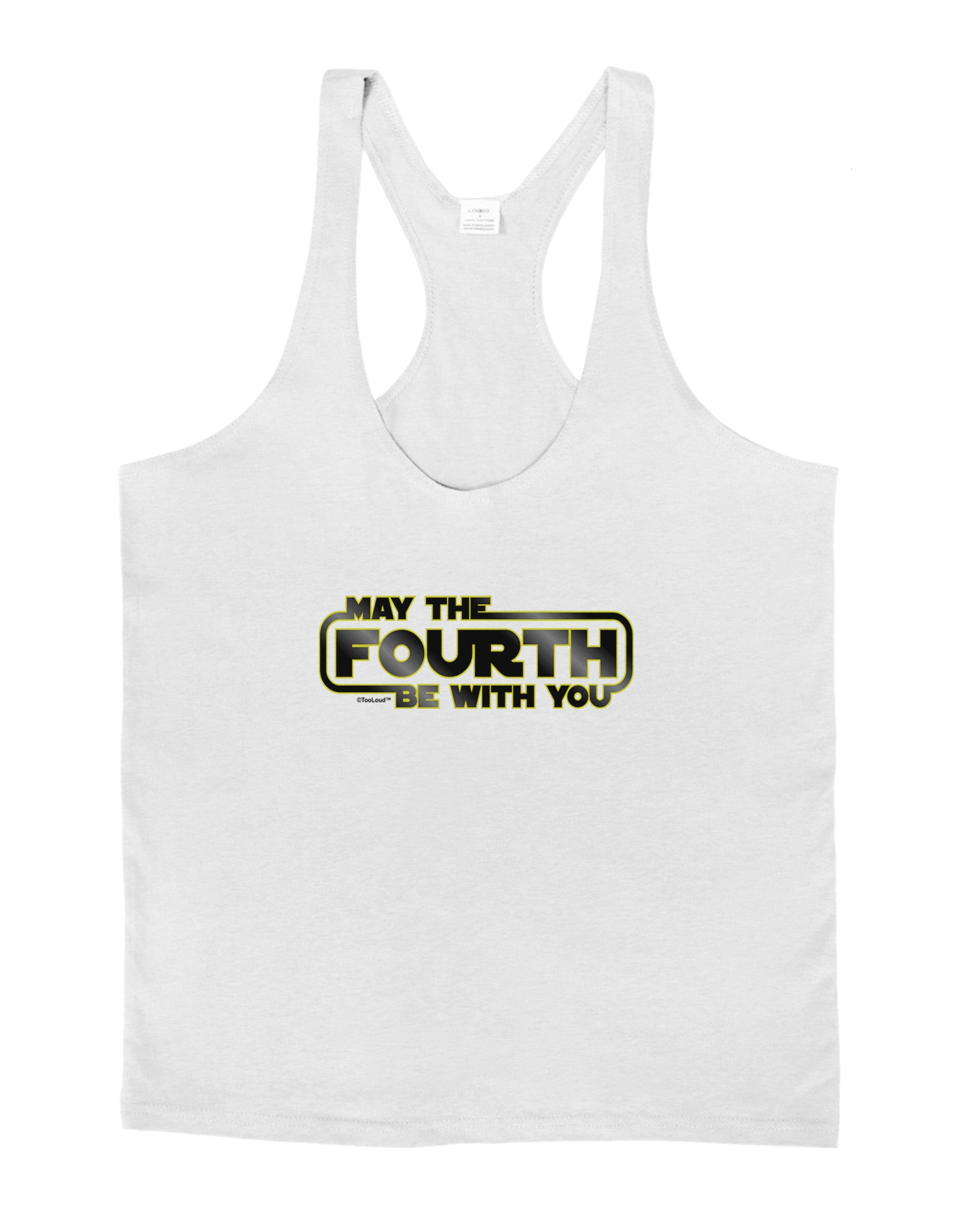 May The Fourth Be With You Mens String Tank Top-Men's String Tank Tops-LOBBO-White-Small-Davson Sales