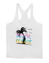 Beach Please - Summer Colors with Palm Trees Mens String Tank Top-Men's String Tank Tops-LOBBO-White-Small-Davson Sales