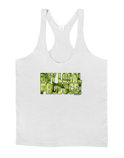 Buy Local - Jalapenos Text Mens String Tank Top-Men's String Tank Tops-LOBBO-White-Small-Davson Sales