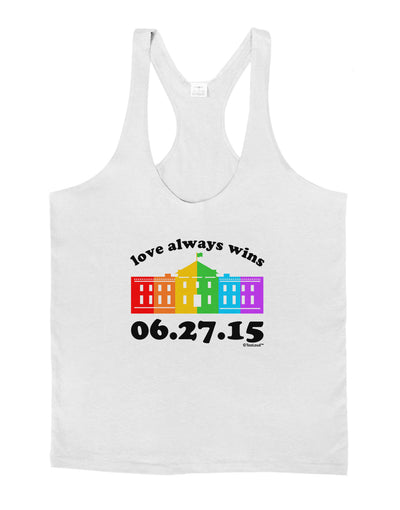 Love Always Wins with Date - Marriage Equality Mens String Tank Top-Men's String Tank Tops-LOBBO-White-Small-Davson Sales