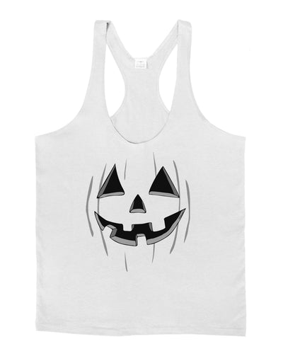 Halloween Pumpkin Smile Jack O Lantern Mens String Tank Top-Men's String Tank Tops-LOBBO-White-Small-Davson Sales