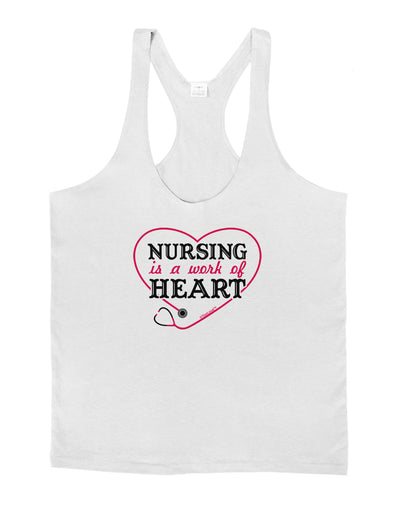 Nursing Is A Work Of Heart Mens String Tank Top-Men's String Tank Tops-LOBBO-White-Small-Davson Sales