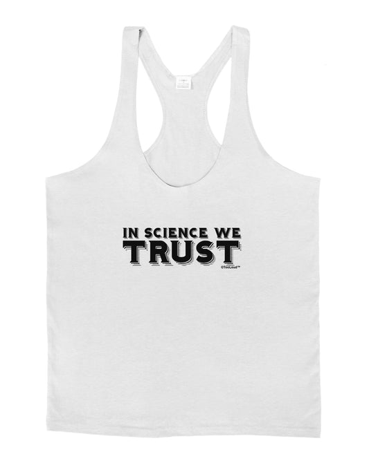 In Science We Trust Text Mens String Tank Top-Men's String Tank Tops-LOBBO-White-Small-Davson Sales