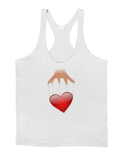 Heart on Puppet Strings Mens String Tank Top-Men's String Tank Tops-LOBBO-White-Small-Davson Sales