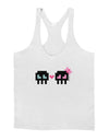 8-Bit Skull Love - Boy and Girl Mens String Tank Top-Men's String Tank Tops-LOBBO-White-Small-Davson Sales