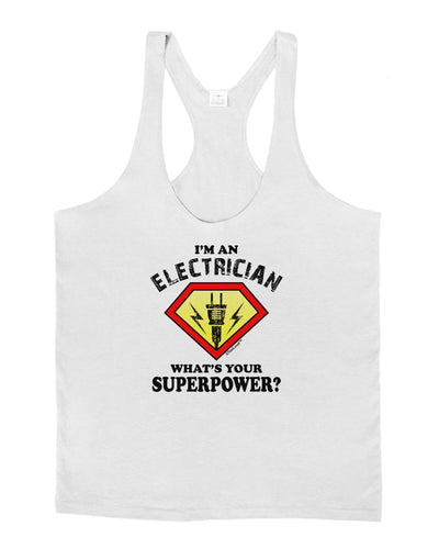 Electrician - Superpower Mens String Tank Top-Men's String Tank Tops-LOBBO-White-Small-Davson Sales