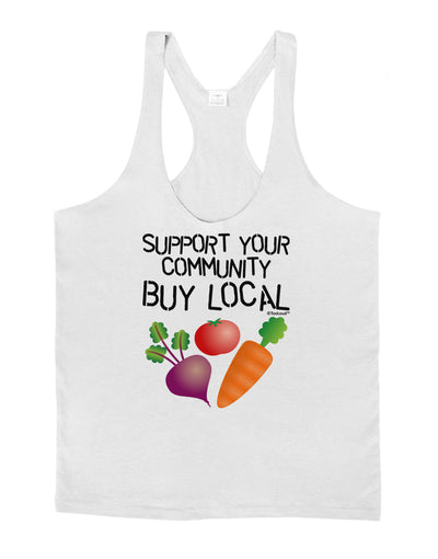 Support Your Community - Buy Local Mens String Tank Top-Men's String Tank Tops-LOBBO-White-Small-Davson Sales