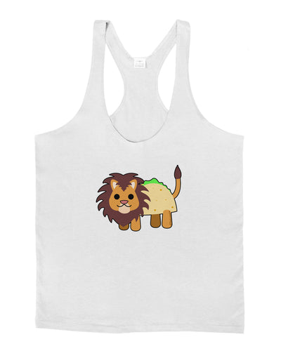 Cute Taco Lion Mens String Tank Top-Men's String Tank Tops-LOBBO-White-Small-Davson Sales