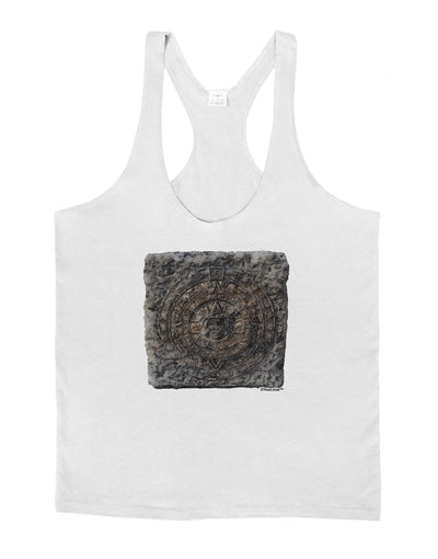 Stone Carving Watercolor Mens String Tank Top-Men's String Tank Tops-LOBBO-White-Small-Davson Sales