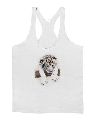 Leopard Cub Mens String Tank Top-Men's String Tank Tops-LOBBO-White-Small-Davson Sales