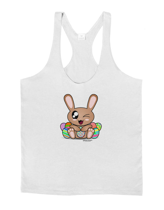 Cute Bunny with Eggs Mens String Tank Top-Men's String Tank Tops-LOBBO-White-Small-Davson Sales