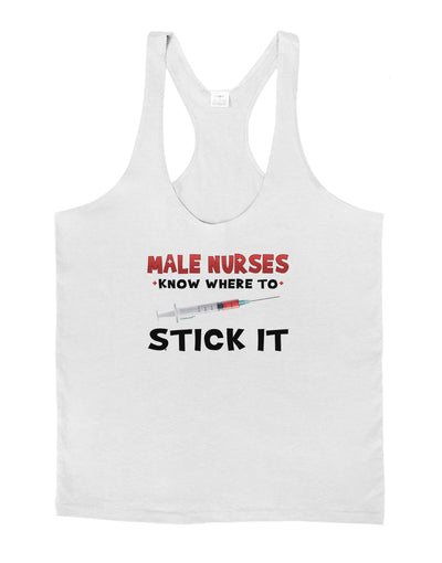 Male Nurses - Stick It Mens String Tank Top-Men's String Tank Tops-LOBBO-White-Small-Davson Sales