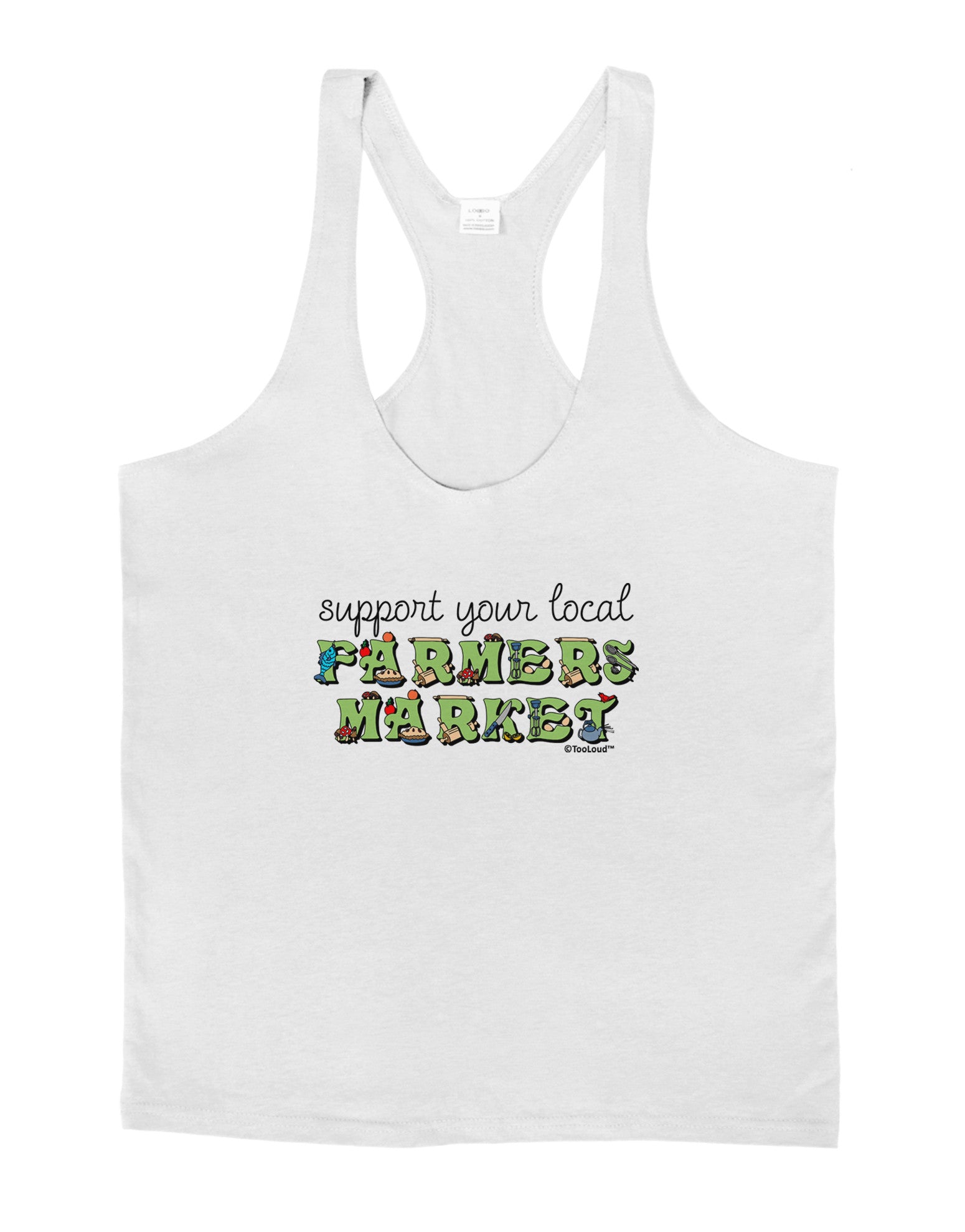 Support Your Local Farmers Market - Color Mens String Tank Top-Men's String Tank Tops-LOBBO-White-Small-Davson Sales