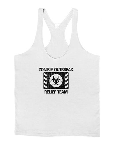 Zombie Outbreak Relief Team Biohazard Mens String Tank Top-LOBBO-White-Small-Davson Sales