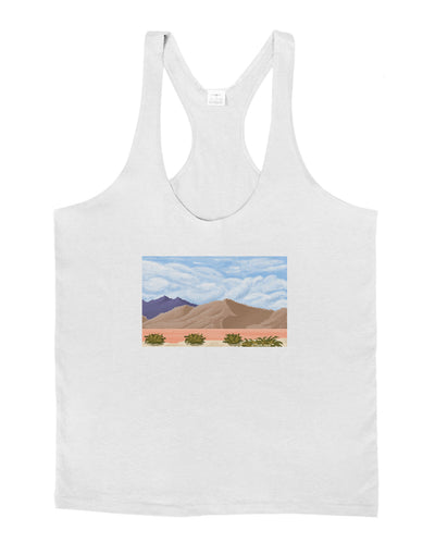 Pixel Landscape - Desert Mens String Tank Top-Men's String Tank Tops-LOBBO-White-Small-Davson Sales