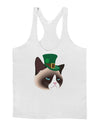 Leprechaun Disgruntled Cat Mens String Tank Top-Men's String Tank Tops-LOBBO-White-Small-Davson Sales