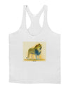 Lion Watercolor 1 Mens String Tank Top-Men's String Tank Tops-LOBBO-White-Small-Davson Sales