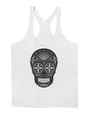 TooLoud Version 9 Black and White Day of the Dead Calavera Mens String Tank Top-LOBBO-White-Small-Davson Sales