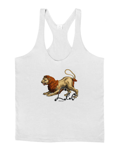 Leo Color Illustration Mens String Tank Top-Men's String Tank Tops-LOBBO-White-Small-Davson Sales