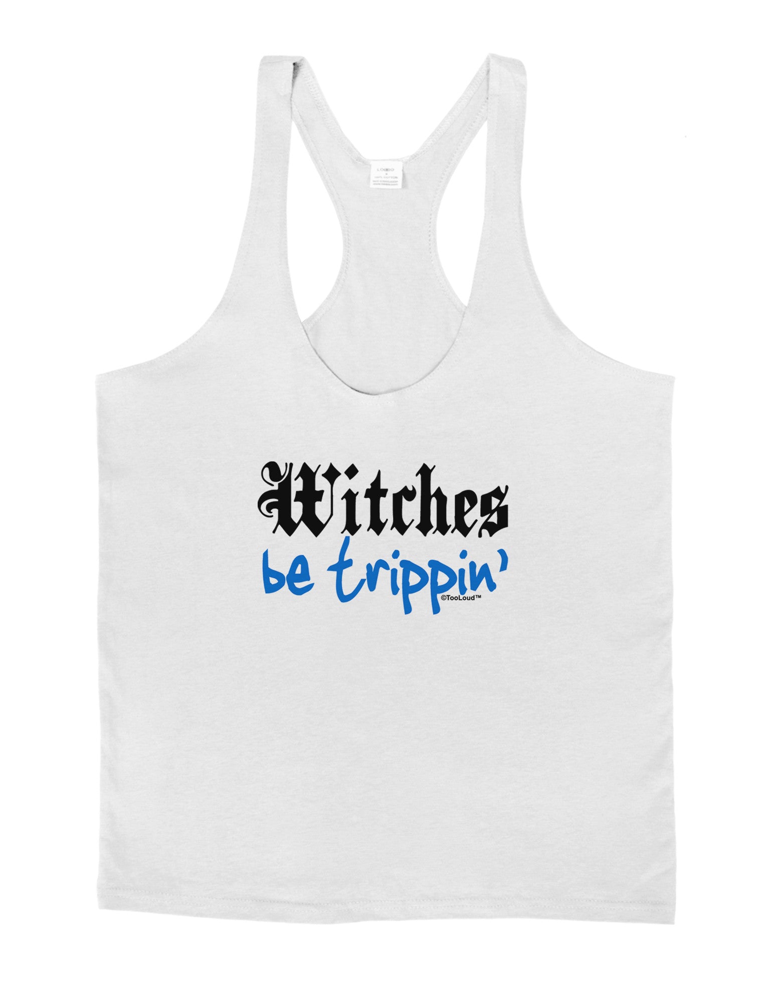 TooLoud Witches Be Trippin Blue Mens String Tank Top-Men's String Tank Tops-LOBBO-White-Small-Davson Sales